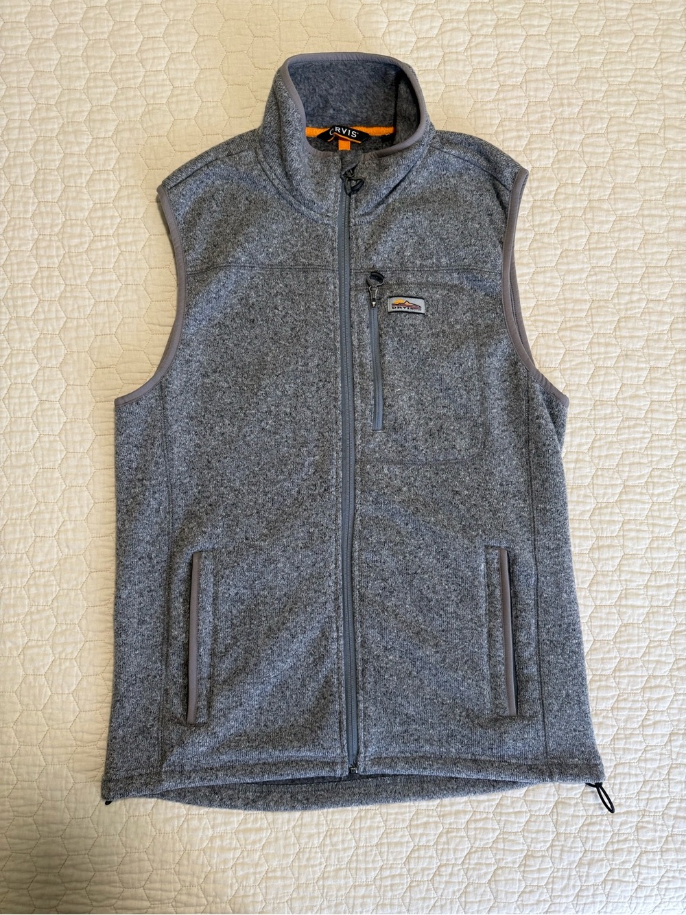 Orvis Men's Heather Gray Full-Zip Fleece Vest